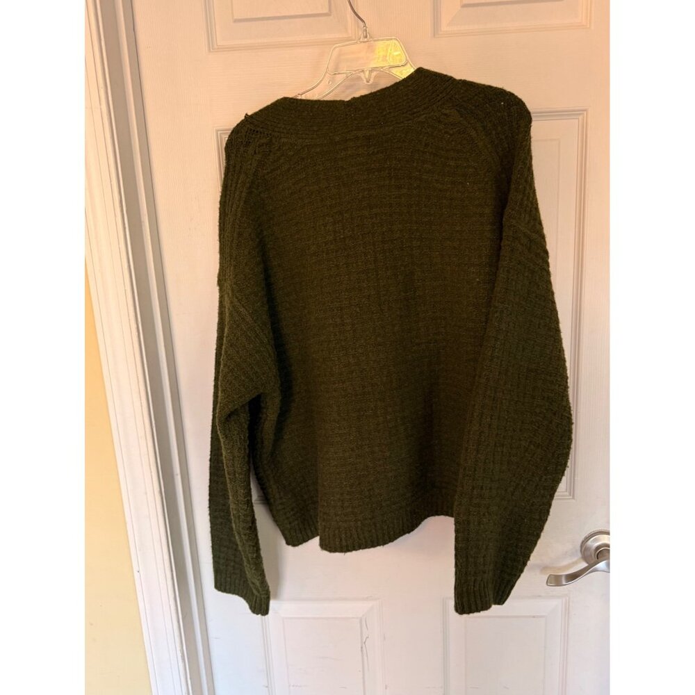 Universal Thread Green Waffle Knit Button Down Long Sleeve Sweater XXL - Picture 6 of 7